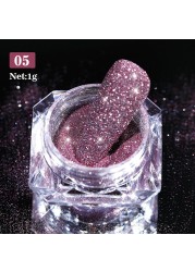 Gold Sliver Nail Reflective Crystals Powder Rainbow Glitter Shiny Pigment Iridescent Glass Micro Drill Nails Art Decoration