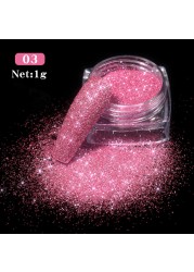 Gold Sliver Nail Reflective Crystals Powder Rainbow Glitter Shiny Pigment Iridescent Glass Micro Drill Nails Art Decoration