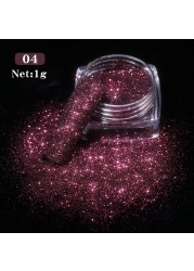 Gold Sliver Nail Reflective Crystals Powder Rainbow Glitter Shiny Pigment Iridescent Glass Micro Drill Nails Art Decoration