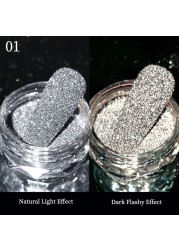 Gold Sliver Nail Reflective Crystals Powder Rainbow Glitter Shiny Pigment Iridescent Glass Micro Drill Nails Art Decoration