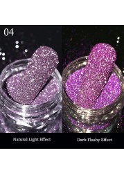 Gold Sliver Nail Reflective Crystals Powder Rainbow Glitter Shiny Pigment Iridescent Glass Micro Drill Nails Art Decoration