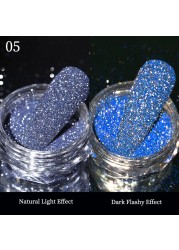 Gold Sliver Nail Reflective Crystals Powder Rainbow Glitter Shiny Pigment Iridescent Glass Micro Drill Nails Art Decoration