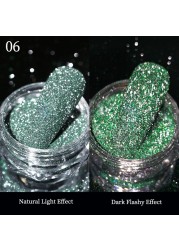 Gold Sliver Nail Reflective Crystals Powder Rainbow Glitter Shiny Pigment Iridescent Glass Micro Drill Nails Art Decoration