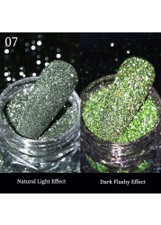 Gold Sliver Nail Reflective Crystals Powder Rainbow Glitter Shiny Pigment Iridescent Glass Micro Drill Nails Art Decoration