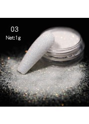 Gold Sliver Nail Reflective Crystals Powder Rainbow Glitter Shiny Pigment Iridescent Glass Micro Drill Nails Art Decoration