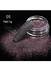 Gold Sliver Nail Reflective Crystals Powder Rainbow Glitter Shiny Pigment Iridescent Glass Micro Drill Nails Art Decoration