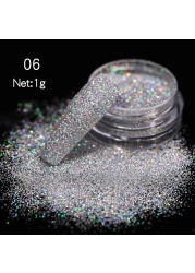 Gold Sliver Nail Reflective Crystals Powder Rainbow Glitter Shiny Pigment Iridescent Glass Micro Drill Nails Art Decoration