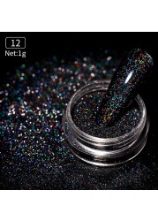 Gold Sliver Nail Reflective Crystals Powder Rainbow Glitter Shiny Pigment Iridescent Glass Micro Drill Nails Art Decoration