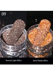 Gold Sliver Nail Reflective Crystals Powder Rainbow Glitter Shiny Pigment Iridescent Glass Micro Drill Nails Art Decoration