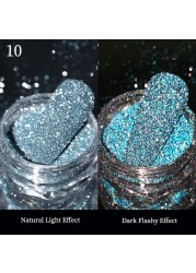 Gold Sliver Nail Reflective Crystals Powder Rainbow Glitter Shiny Pigment Iridescent Glass Micro Drill Nails Art Decoration