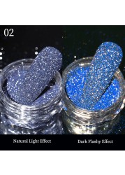 Gold Sliver Nail Reflective Crystals Powder Rainbow Glitter Shiny Pigment Iridescent Glass Micro Drill Nails Art Decoration