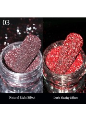 Gold Sliver Nail Reflective Crystals Powder Rainbow Glitter Shiny Pigment Iridescent Glass Micro Drill Nails Art Decoration