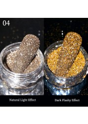 Gold Sliver Nail Reflective Crystals Powder Rainbow Glitter Shiny Pigment Iridescent Glass Micro Drill Nails Art Decoration