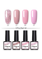 KOSKOE Gel Nail Polish Set 2/4/6pcs Hybrid Varnish Soak Off Gel UV LED Glitter Vernis Semi Permanent Nail Art Gel Polish Kit