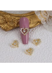 Nail art jewelry net red three-dimensional zircon pearl love nail art diamond jewelry