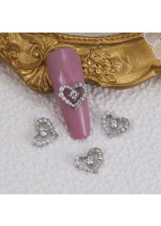 Nail art jewelry net red three-dimensional zircon pearl love nail art diamond jewelry