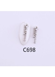 Nail Art Zircon Jewelry Pegasus Wings Pearl Unicorn Silver Bow Nail Decoration