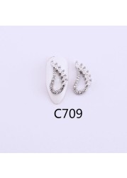 Nail Art Zircon Jewelry Pegasus Wings Pearl Unicorn Silver Bow Nail Decoration