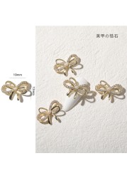 Nail Art Bowknot Wholesale Metal Zircon Nail Decorations 3D Exquisite Rhinestone Nail