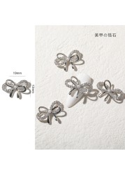 Nail Art Bowknot Wholesale Metal Zircon Nail Decorations 3D Exquisite Rhinestone Nail