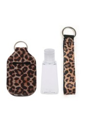 Portable 1oz Refillable Empty Travel Bottles With Keychain Holder Wristlet Set Keychain Bottle Container With Flip Caps