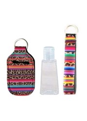 Portable 1oz Refillable Empty Travel Bottles With Keychain Holder Wristlet Set Keychain Bottle Container With Flip Caps