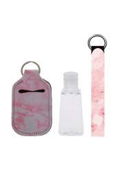 Portable 1oz Refillable Empty Travel Bottles With Keychain Holder Wristlet Set Keychain Bottle Container With Flip Caps