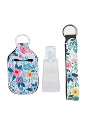 Portable 1oz Refillable Empty Travel Bottles With Keychain Holder Wristlet Set Keychain Bottle Container With Flip Caps