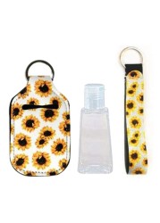 Portable 1oz Refillable Empty Travel Bottles With Keychain Holder Wristlet Set Keychain Bottle Container With Flip Caps