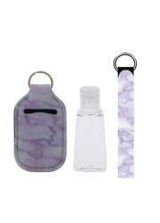 Portable 1oz Refillable Empty Travel Bottles With Keychain Holder Wristlet Set Keychain Bottle Container With Flip Caps