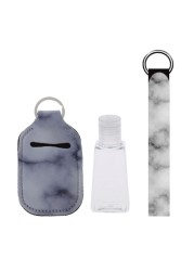 Portable 1oz Refillable Empty Travel Bottles With Keychain Holder Wristlet Set Keychain Bottle Container With Flip Caps