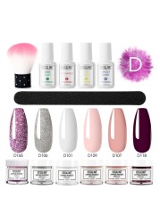 Nail Dipping Powder Brush Base Coat Top Brush Saver Set Dip French Glitter Shinning Nails Glitter Manicure Kit Drop Shipping