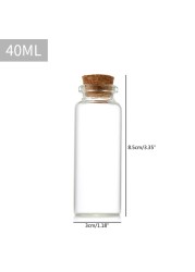 D2TA Small Glass Bottles Jars with Wood Corks Stoppers Small Glass Jars Wishing Bottles Message Bottle for Halo Wedding Gifts