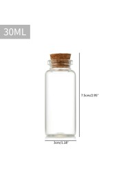 D2TA Small Glass Bottles Jars with Wood Corks Stoppers Small Glass Jars Wishing Bottles Message Bottle for Halo Wedding Gifts