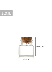 D2TA Small Glass Bottles Jars with Wood Corks Stoppers Small Glass Jars Wishing Bottles Message Bottle for Halo Wedding Gifts