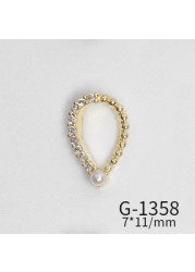 10pcs/lot 3D Luxury Moon Crane Zircon Crystals Rhinestones Pearl Nail Art Jewelry Nail Decorations Accessories Charms Supplies