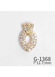 10pcs/lot 3D Luxury Moon Crane Zircon Crystals Rhinestones Pearl Nail Art Jewelry Nail Decorations Accessories Charms Supplies