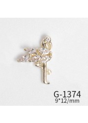 10pcs/lot 3D Luxury Moon Crane Zircon Crystals Rhinestones Pearl Nail Art Jewelry Nail Decorations Accessories Charms Supplies