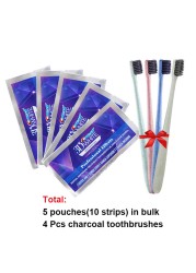 3D White Teeth Whitening Strips Professional Effects White Teeth Soft Bristles Charcoal Toothbrush Teeth Whitening Whitestrips