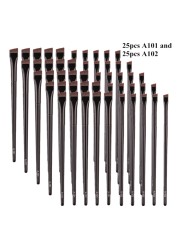 5/10/20/50pcs Eyebrow Contour Makeup Brushes Eyebrow Eyeliner Brush Professional Super Thin Angled Liner Eye Brush Make Up Tools