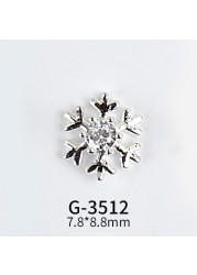 New Nail Art Real Gold Snowflake Zircon Ornaments Exquisite Snowflake Zircon Christmas Style Snowflake Pendant G-3511