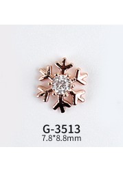 New Nail Art Real Gold Snowflake Zircon Ornaments Exquisite Snowflake Zircon Christmas Style Snowflake Pendant G-3511