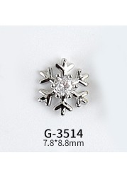 New Nail Art Real Gold Snowflake Zircon Ornaments Exquisite Snowflake Zircon Christmas Style Snowflake Pendant G-3511