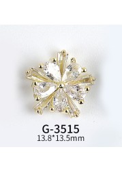 New Nail Art Real Gold Snowflake Zircon Ornaments Exquisite Snowflake Zircon Christmas Style Snowflake Pendant G-3511