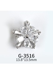 New Nail Art Real Gold Snowflake Zircon Ornaments Exquisite Snowflake Zircon Christmas Style Snowflake Pendant G-3511