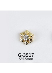 New Nail Art Real Gold Snowflake Zircon Ornaments Exquisite Snowflake Zircon Christmas Style Snowflake Pendant G-3511