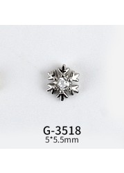 New Nail Art Real Gold Snowflake Zircon Ornaments Exquisite Snowflake Zircon Christmas Style Snowflake Pendant G-3511