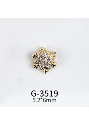 New Nail Art Real Gold Snowflake Zircon Ornaments Exquisite Snowflake Zircon Christmas Style Snowflake Pendant G-3511