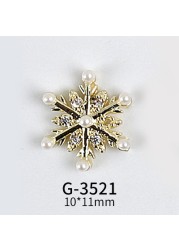 New Nail Art Real Gold Snowflake Zircon Ornaments Exquisite Snowflake Zircon Christmas Style Snowflake Pendant G-3511