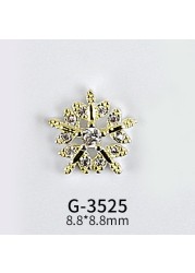 New Nail Art Real Gold Snowflake Zircon Ornaments Exquisite Snowflake Zircon Christmas Style Snowflake Pendant G-3511